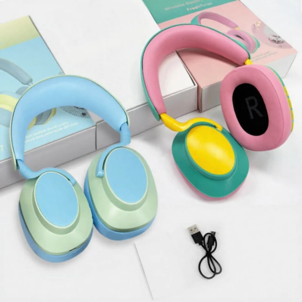 Langattomat korvanpäälliset Bluetooth-kuulokkeet, mikrofoni, FM-radio, Type-C