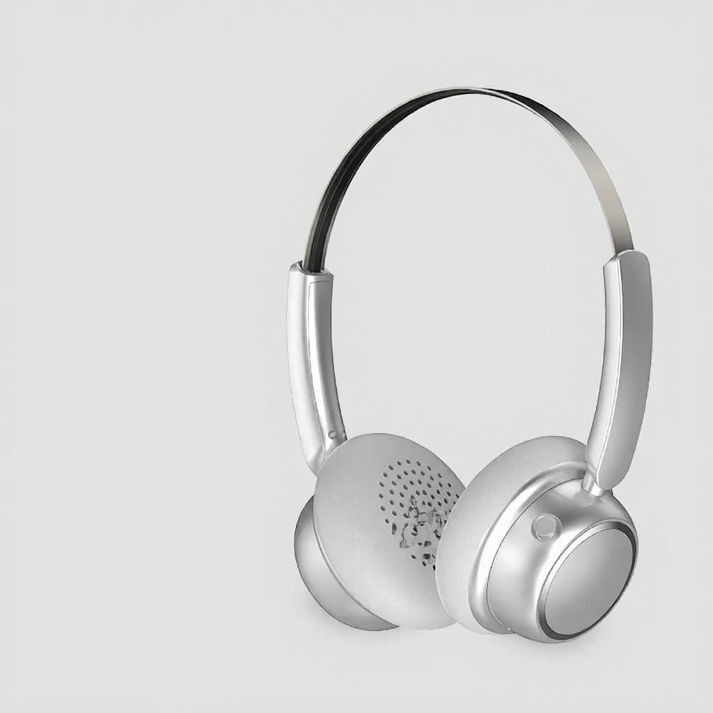 Retro-tyyliset langattomat Bluetooth-kuulokkeet metallipannalla ja pitkällä akunkestolla