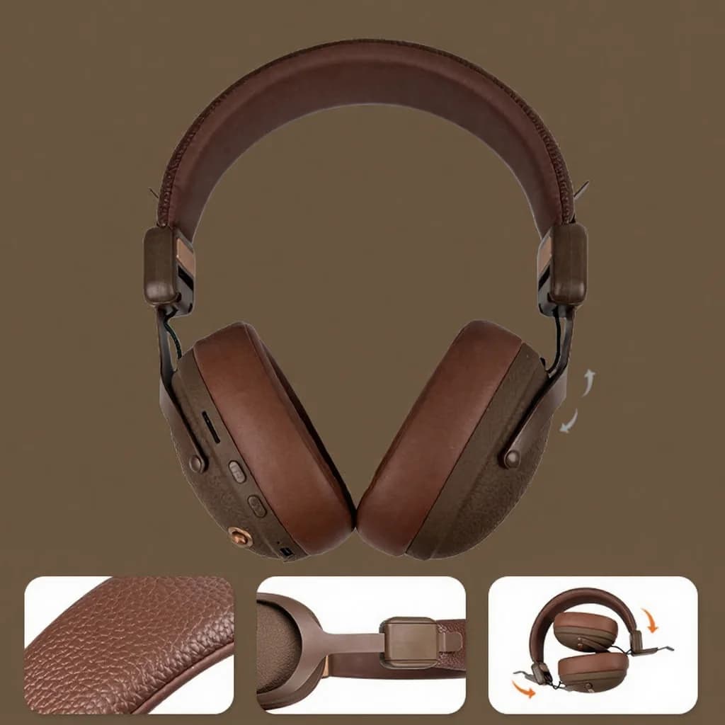 Retro-tyyliset langattomat kuulokkeet Bluetooth 5.4:llä