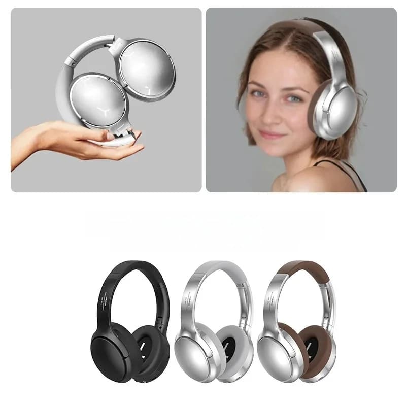 Retro-tyyliset Bluetooth-kuulokkeet FM-radiolla ja johdollisella tilalla