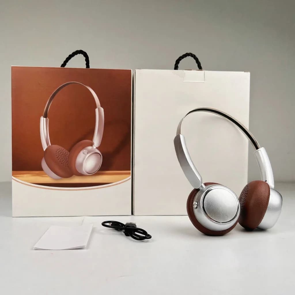 Retro-ylikorvakuulokkeet langattomalla yhteydellä, FM-radio ja Bluetooth 5.4