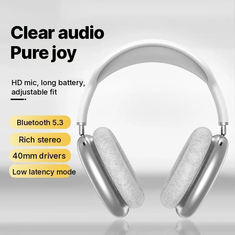 Over-Ear Wireless Bluetooth Headphones with Deep Bass and Type-C Charging
