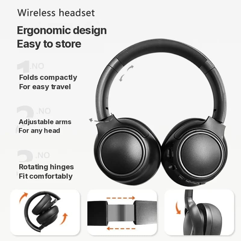 Langattomat over-ear-kuulokkeet melunvaimennuksella ja pitkällä akun kestolla