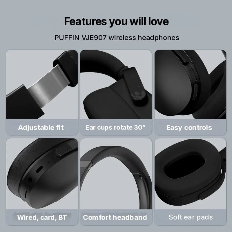 Langattomat Bluetooth-kuulokkeet kolmella EQ-tilalla ja mikrofonilla