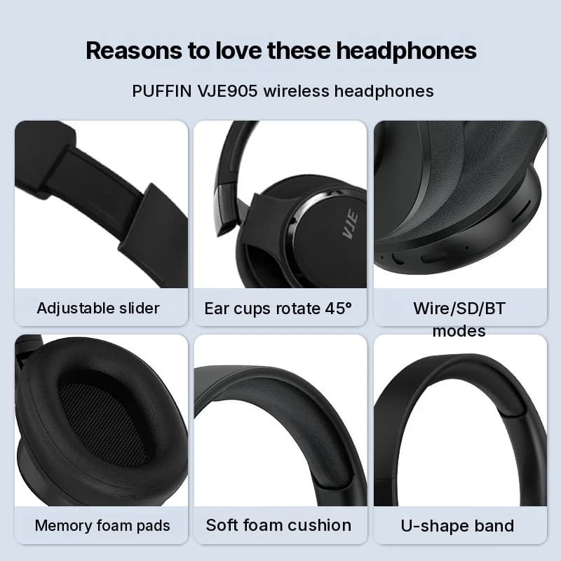 Langattomat korvanpäälliset kuulokkeet pitkällä akun kestolla ja Bluetooth 5.4:llä