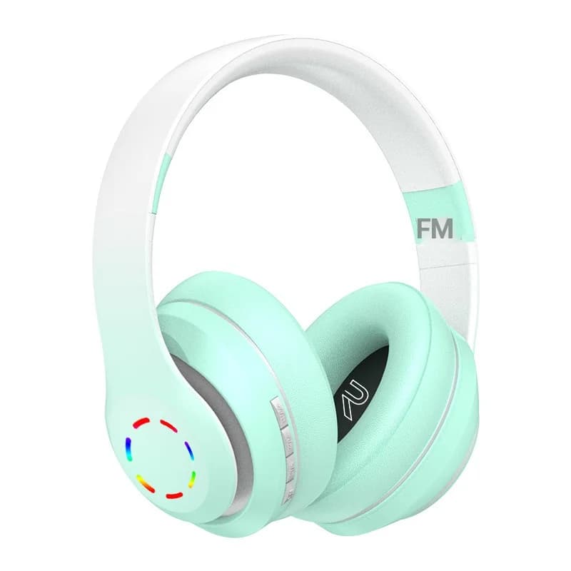 Langattomat kuulokkeet LED-valoilla ja FM-radion kanssa