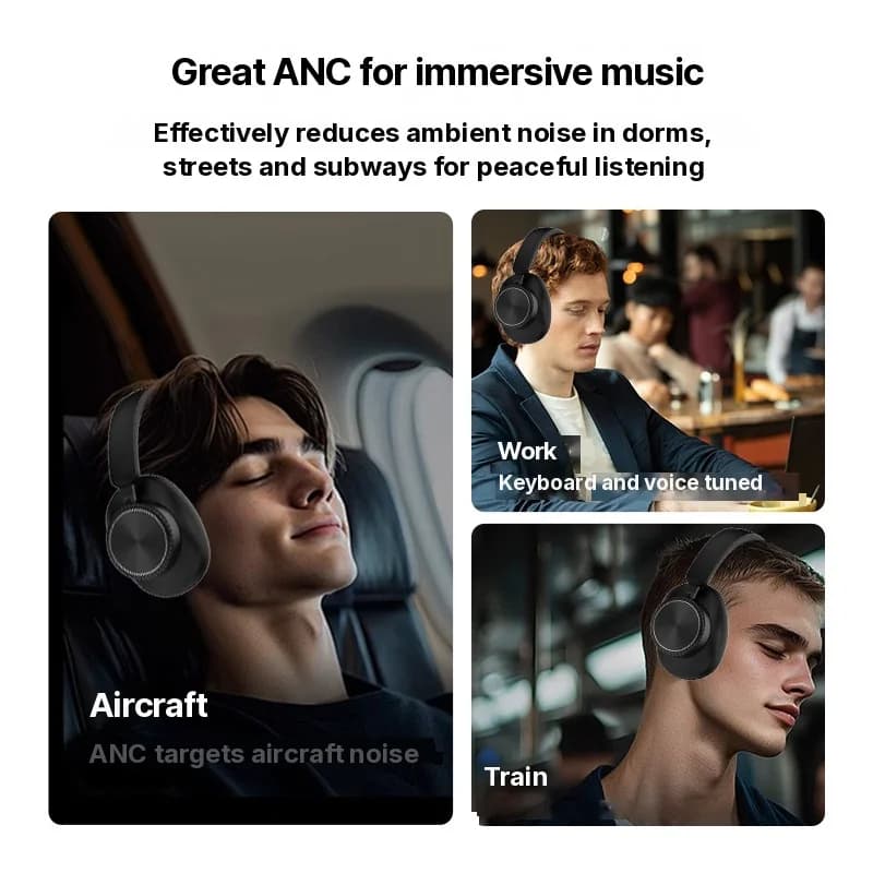 Langattomat over-ear-kuulokkeet aktiivisella melunvaimennuksella ja 35 h akulla