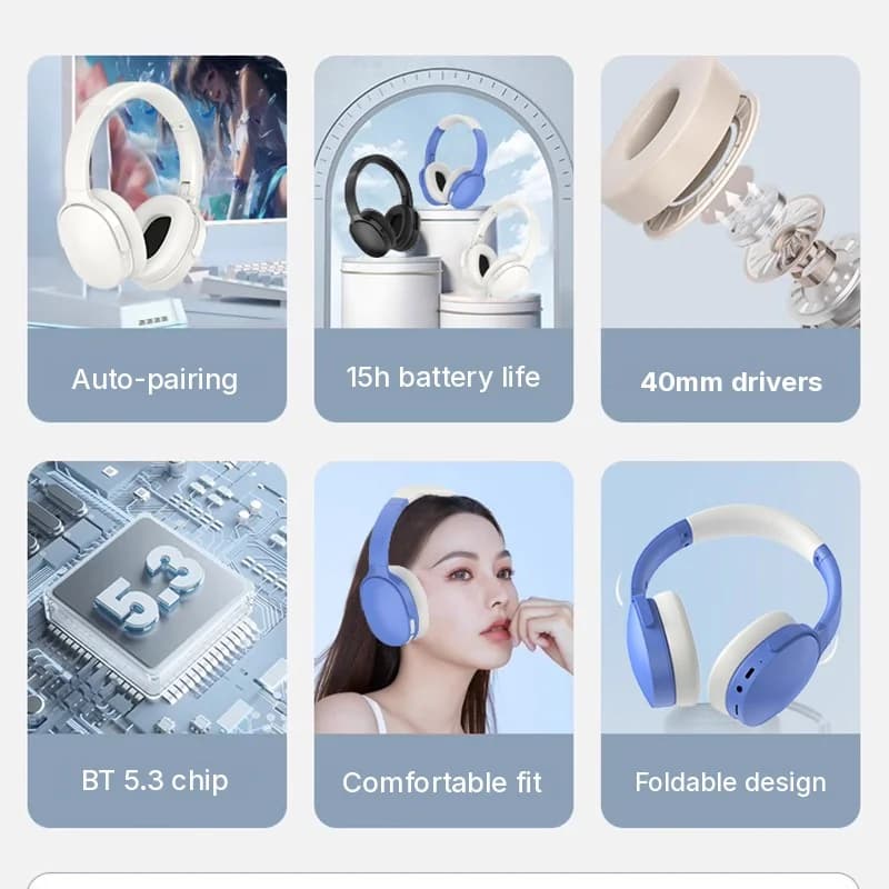 Langattomat Bluetooth-kuulokkeet pitkällä akun kestolla