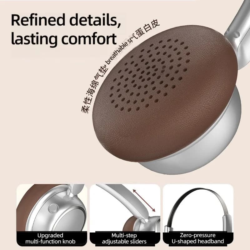 Retro-tyyliset langattomat Bluetooth-kuulokkeet metallipannalla ja pitkällä akunkestolla