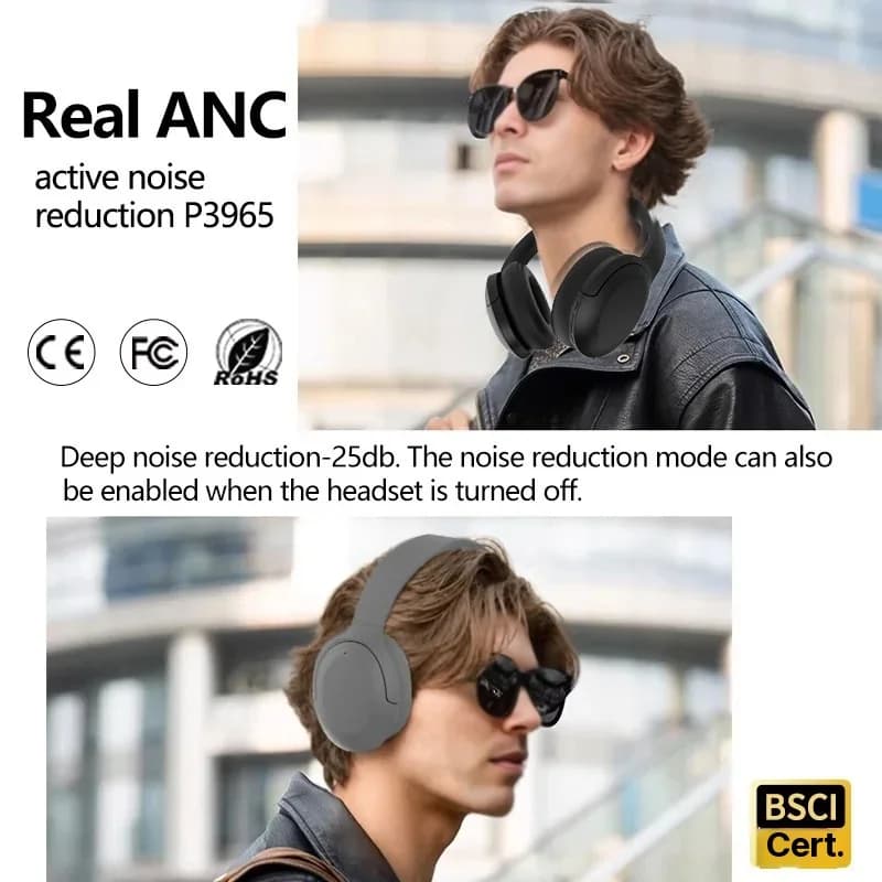 Aktiivisella melunvaimennuksella varustetut Bluetooth-kuulokkeet, langattomat, over-ear, 5.4