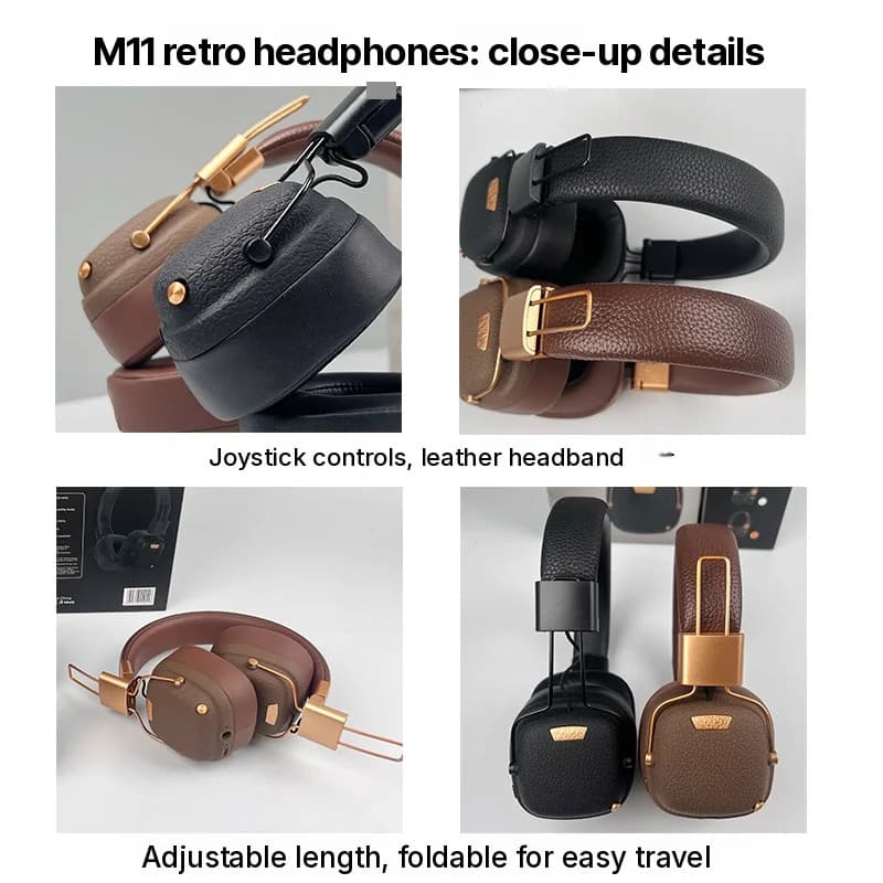 Retro-tyyliset langattomat Bluetooth-kuulokkeet EQ-äänitiloilla