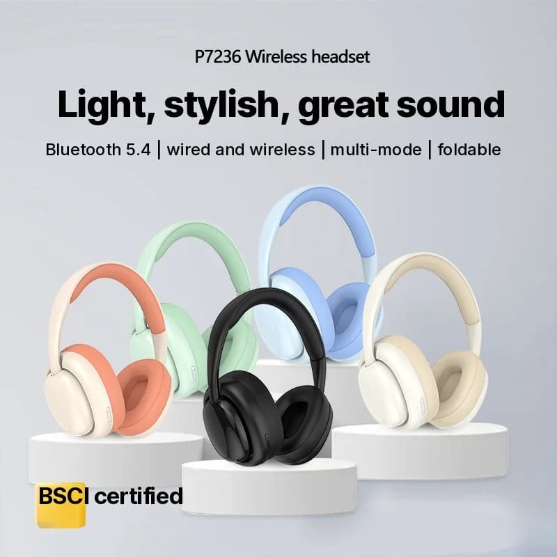 Langattomat korvanpäälliset Bluetooth-kuulokkeet FM-radion ja TF-korttipaikan kanssa