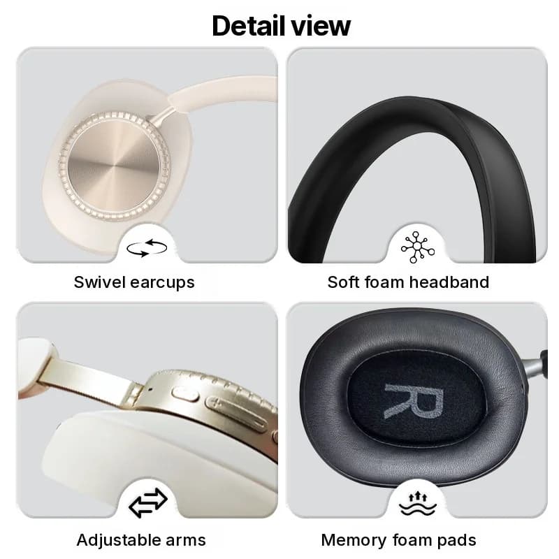 Langattomat Bluetooth-kuulokkeet melunvaimennuksella ja kotelo