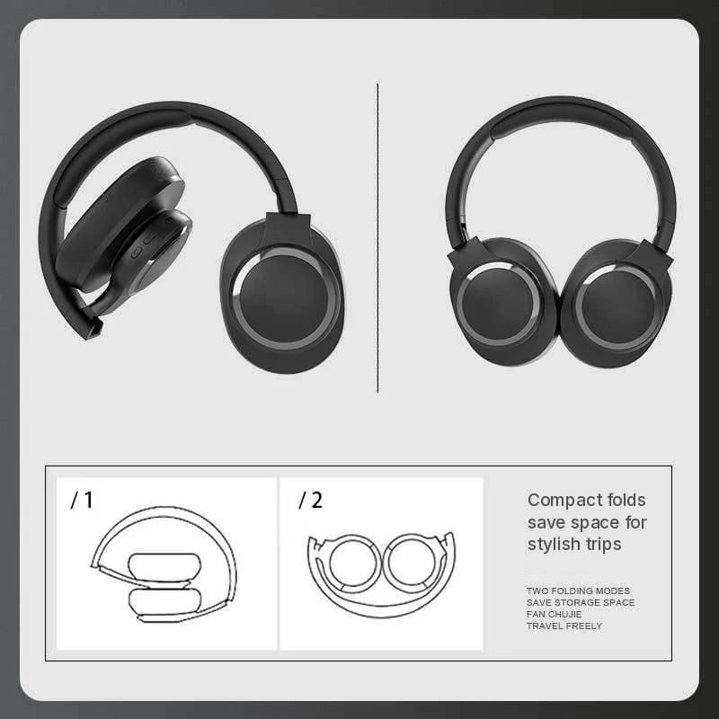 Korvanpäälliset langattomat Bluetooth-kuulokkeet FM-radion ja TF-korttipaikan kanssa