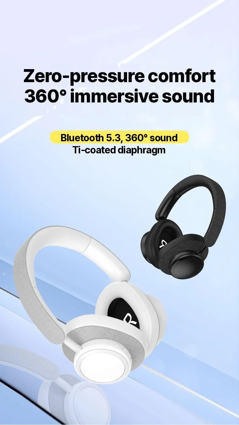 Langattomat Bluetooth-kuulokkeet kangaspinnalla ja pitkällä akunkestolla
