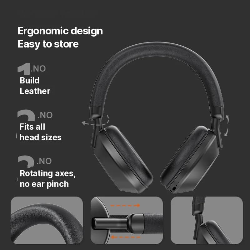 Langattomat over-ear-kuulokkeet FM-radiolla ja Bluetooth 5.4