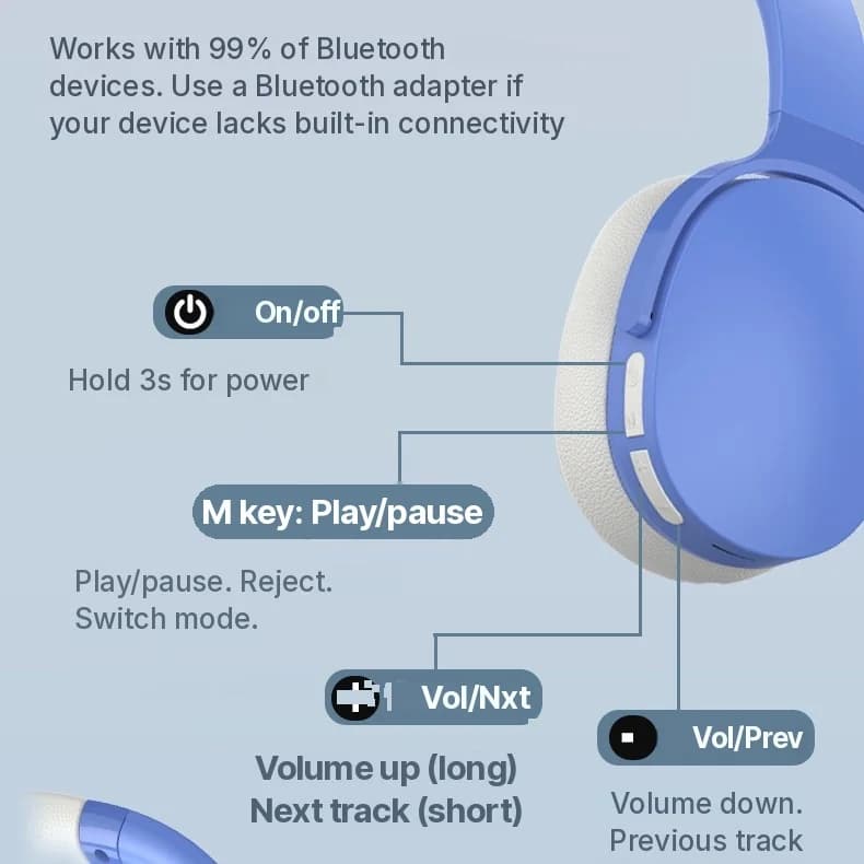 Langattomat Bluetooth-kuulokkeet pitkällä akun kestolla