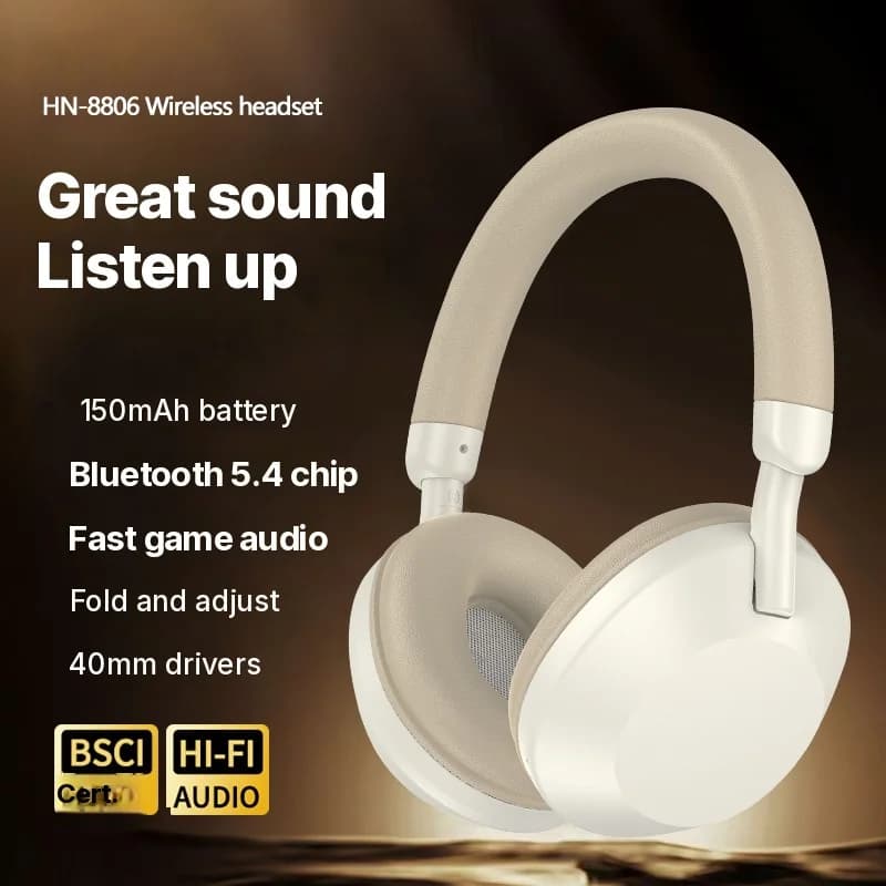 Langattomat over-ear-kuulokkeet FM-radiolla ja Bluetooth 5.4