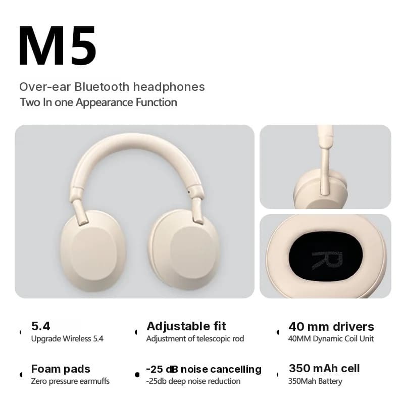 ANC Active Noise Cancelling Over-Ear Wireless Bluetooth Headphones