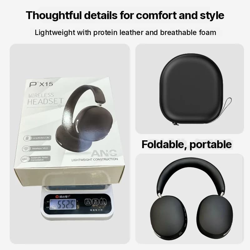 Over-Ear Wireless Headphones with ANC, Type-C Charging
