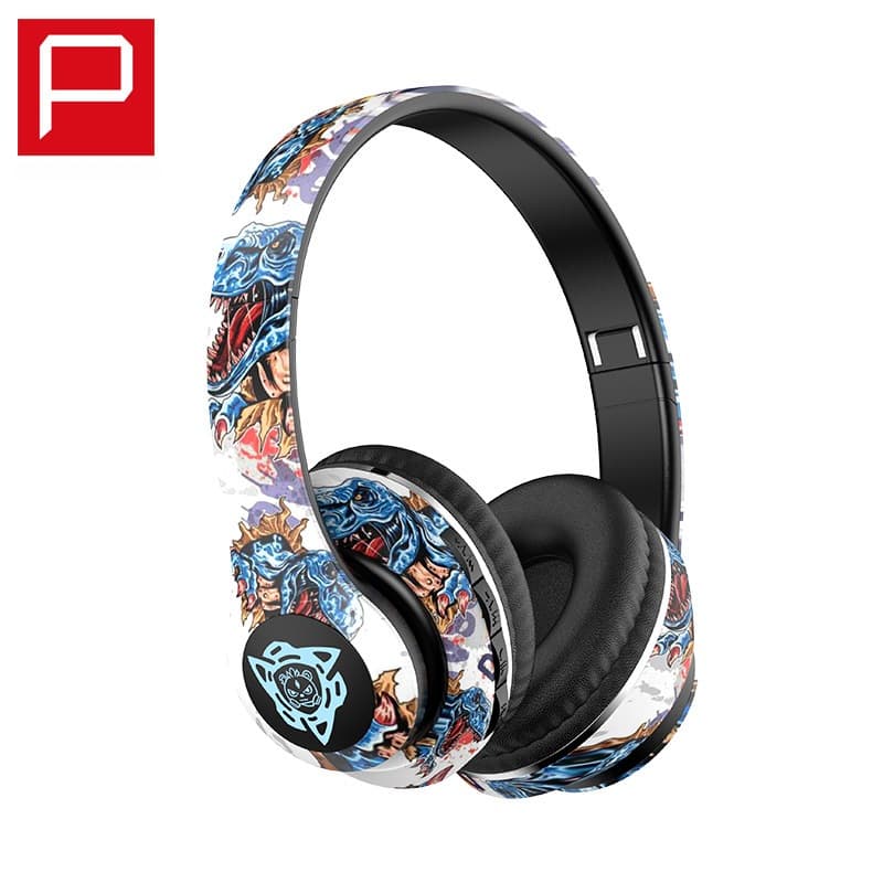 Langattomat Bluetooth-ylikorvakuulokkeet, graffiti-muotoilu, taitettavat