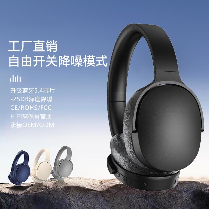 Active Noise Cancelling Wireless Bluetooth Headphones Over-Ear Long Battery Life